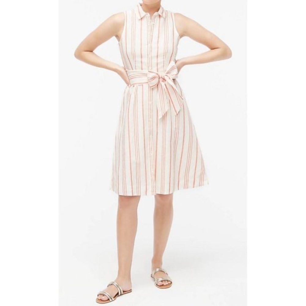 J. Crew Sleeveless tie-waist shirtdress